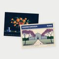 Bengaluru Pair: Still Life with Cat and Jacaranda Season, Lalbagh postcards