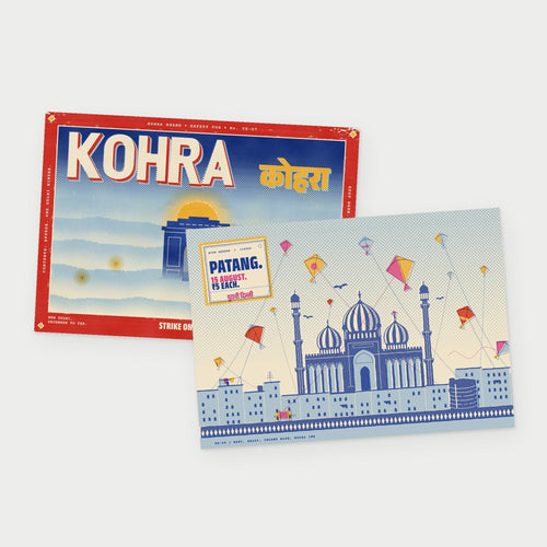 Delhi Pair: Strike Only on Fog and Kite Season, Old Delhi postcards
