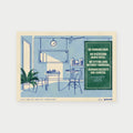 Rules of the Irani Café postcard with chai, Osmania biscuits and a rules board